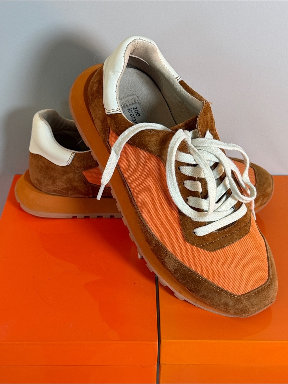 Zoe Kratzmann Women’s Orange Suede & Canvas Runner